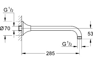 Кронштейн для верхнего душа Grohe Grandera 27986IG0 - 2