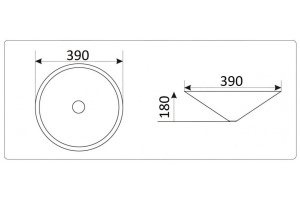 Раковина встраиваемая CeramaLux N 39 см белый (NYJ848/1) - 2