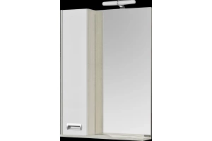 Зеркало-шкаф Aquaton Бекка 60 с подсветкой белый - светлое дерево