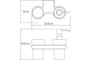Дозатор для жидкого мыла WasserKRAFT Berkel со стаканом для зубных щеток хром - 3