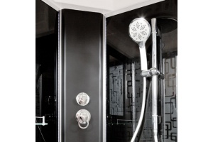 Душевая кабина Deto BM 100х100 с подсветкой, хром (BM1510LEDBLACK) - 3