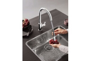 Смеситель для кухонной мойки Kludi Bingo star белый, хром (468519378) - 3