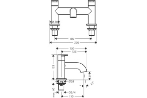 Смеситель на борт ванны Hansgrohe Vernis Blend хром - 2