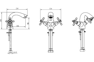 Смеситель для раковины Boheme Royal Cristal золото - 3