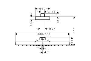 Верхний душ Hansgrohe Raindance E 300 26250000 - 2