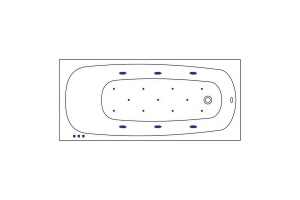 Акриловая ванна Whitecross Layla 170х75 белая золото с гидромассажем - 2