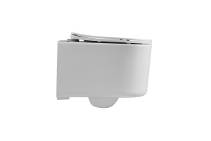 Унитаз компакт подвесной безободковый AQUATEK МИЯ 490*370*340мм, тонкое сиденье с механизмом плавного закрывания, крепеж AQ2004-00 - 3