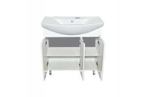 Тумба с раковиной Misty Лаванда 105 белая глянцевая - 2