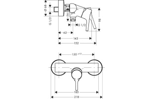 Смеситель Hansgrohe Talis S 72600000 для душа - 2