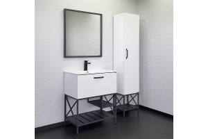 Тумба с раковиной Comforty Бредфорд 75 белый графит - 3