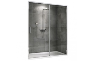 Душевая дверь Abber Komfort 120х200 профиль хром стекло прозрачное