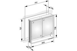 14312171301 Зеркальный шкаф (ROYAL LUMOS) для встраиваемого монтажа KEUCO - 2