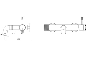 Смеситель Boheme Uno 463-MG для ванны с душем, matt gold - 3
