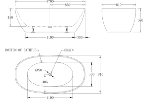 Акриловая ванна BELBAGNO 170х81 белый (BB81-1700-W0) - 3