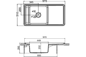 Мойка кухонная AQUATON Беллис 97 жемчуг - 3