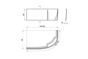 Экран для ванны фронтальный RAVAK Asymmetric (CZ49100000) - 3