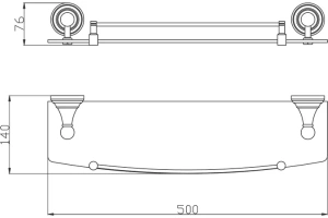 Полка стеклянная Rav Slezak Morava 50 белый глянцевый - 2