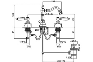 Смеситель Cezares First FIRST-BBS2-03/24-Bi для биде - 2