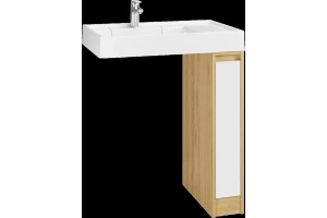 Тумба с раковиной Aquaton Лондри 20 светлое дерево-белый