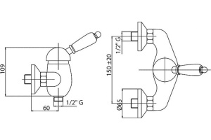 Смеситель Cezares Vintage VINTAGE-DM-01-Sw для душа - 2