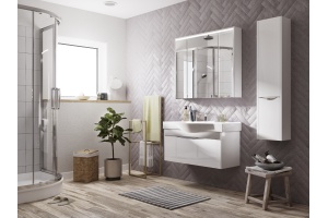 Зеркало-шкаф STWORKI Хельсинки 100 см, с подсветкой, навесной, большой,
белый, прямоугольный - 3