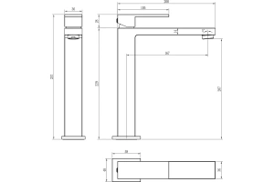Смеситель для раковины Boheme Qubic бронза матовый - 2