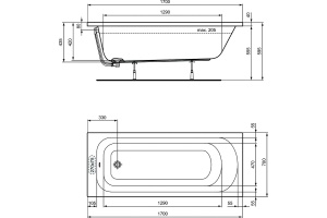 Акриловая ванна Ideal Standard Simplicity 170x70 (W004401) - 3