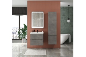 TECHNO Шкаф подвесной, фасады асимметричные, АЙС Какао 400x300x1600, AM-Techno-1600-AC-SO-FC305-R