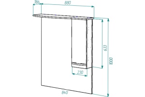 Зеркало-шкаф Bellezza Балтика 90 R бежевый - 3