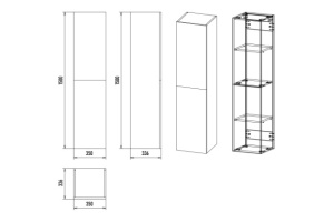 Шкаф-пенал Misty Ненси 35 белый матовый - 3