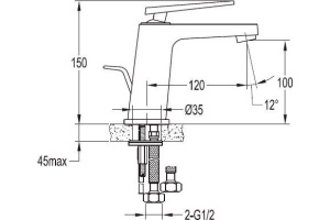 Смеситель для раковины Cezares BADEN хром (BADEN-F-LS-01-W0) - 3