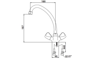 Смеситель Kaiser Delta 11093 для кухонной мойки - 2