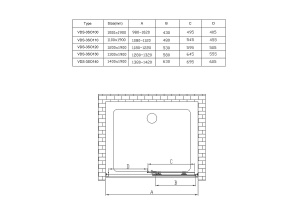 Душевая дверь Vincea Soft 130 хром стекло прозрачное - 2