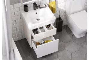 Комплект мебели подвесной Aquaton Верди 50 белый-светлое дерево - 2