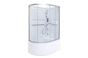 Душевая кабина Deto L 120х80 с гидромассажем, хром (L620RNLED+GM)