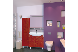 Джулия - 85 Зеркало с полочкой 12 мм КРАКОЛЕТ красный - 2