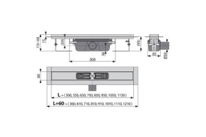 Душевой лоток AlcaPlast Professional 30 см (APZ6-300) - 2