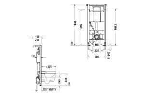Duravit DuraSystem Рама для установки подвесного унитаза 1148x500x155 мм, в сборе с бачком 9л, гигиенический смыв (без нейтрализации запаха!) - 2