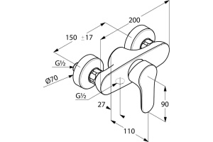 Смеситель для душа Kludi Objekta хром (327640575) - 2