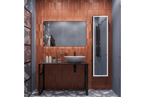 Мебель для ванной DIWO Элиста 120 чёрный мрамор, с раковиной Moduo 55 Leaf (комплект, гарнитур)