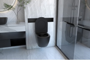 Комплект унитаза с инсталляцией Abber Bequem с кнопкой смыва черный матовый - 3