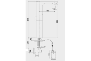 108108036EX смеситель для раковины электронный 286, 6 V - 2
