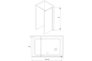 Душевая перегородка RGW Walk In WA-002 90х195 профиль хром стекло прозрачное - 3