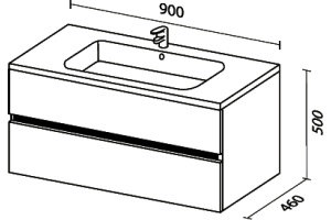 Тумба под раковину Sanvit Кубэ-2 90 белый глянец - 3
