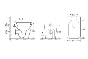 Унитаз приставной Weltwasser WW SK Gelbach 002MT-BL безободковый с микролифтом матовый черный (10000003698) - 2