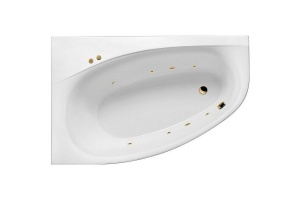 Акриловая ванна Excellent Kameleon 170x110 белая золото левая с гидромассажем