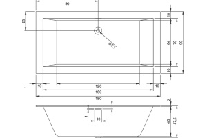 Акриловая ванна Riho Rething Cubic 180х90 - 3