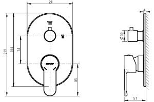 Смеситель Bravat New Moon P69191C-2-RUS для ванны с душем - 2