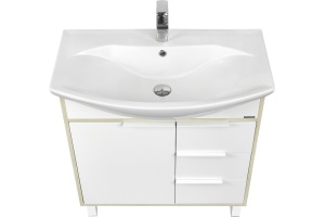 Тумба под раковину Aquaton Рико 80 белый-светлое дерево