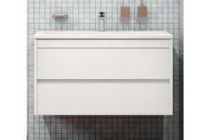 FAMILY База под раковину подвесная с двумя выкатными ящиками, Bianco Lucido, 900x480x550, Family-900-2C-SO-BL - 2